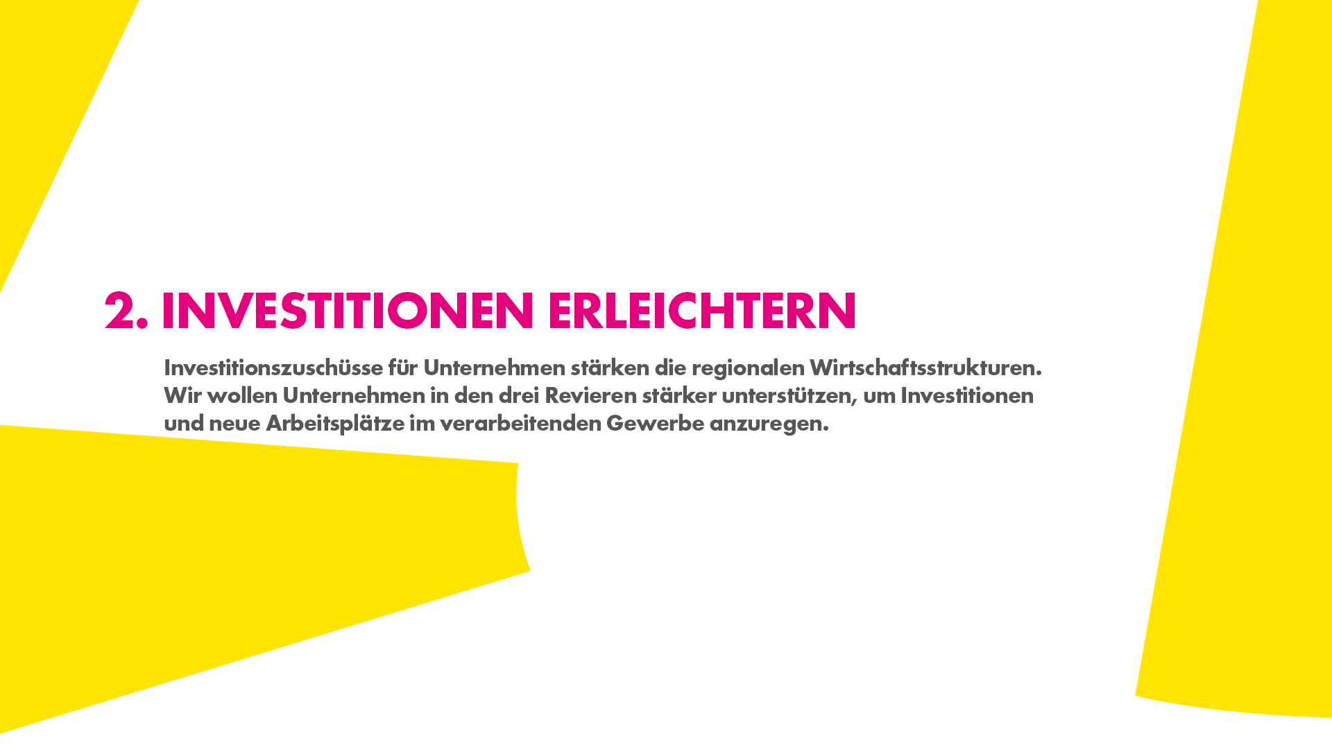 Investitionen erleichtern