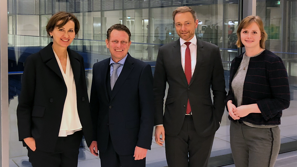 Bettina Stark-Watzinger, Jimmy Schulz, Christian Lindner und Gyde Jensen (v.l.n.r.)